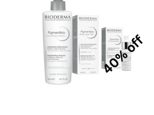 pigmentbio foaming cream + daily care spf 50 + c concentrate